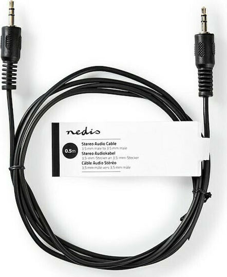 Nedis 3,5mm Klinkenkabel Male - 3,5mm Klinkenstecker Typ 3,5 mm Schwarz 0,5m