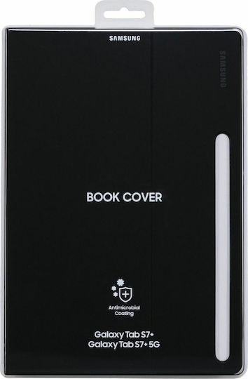 Samsung Flip Cover Δερματίνης Μαύρο (Galaxy Tab S7+)
