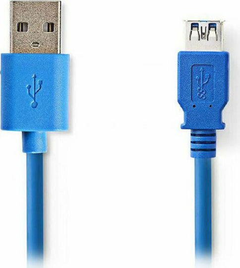 Nedis USB 3.0 Кабел USB-A мъжки - USB-A женски Син 2м CCGP61010BU20