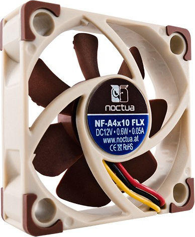 Noctua NF-A4X10 5V FLX Case Fan 40mm (4500rpm / 8.2cfm) Without LED Lighting and 3-Pin Connection Brown