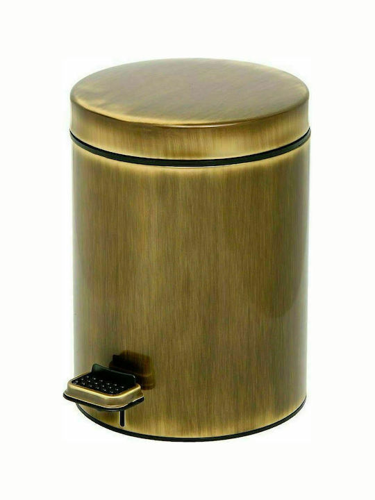 Pam & Co Metalic Perie pentru coșul de gunoi din baie Închidere lentă 5lt Culoare bronz