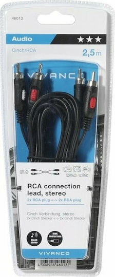 Vivanco RCA-Kabel Männlich - RCA Männlich 2,5m 46013