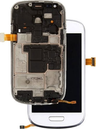 Samsung Screen with Touch Mechanism and Frame for Galaxy S3 mini (White)