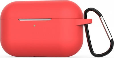 Senso Hülle Silikon mit Haken in Rot Farbe für Apple AirPods Pro