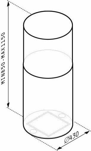 Pyramis Cilindrico Απορροφητήρας Νησίδα 40cm Inox