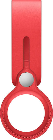 Apple Leather Loop Keychain Cazul Keychain Piele pentru AirTag în culoarea Roșu
