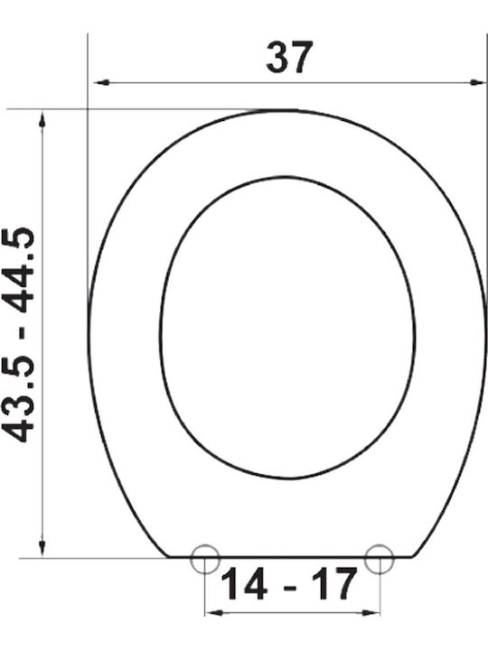 Elvit Universal Toilet Seat Bakelite 43.5-44.5x37cm Beige