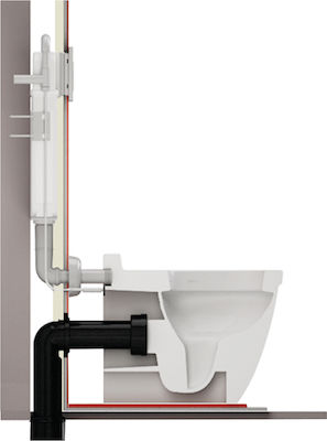 Wisa Slim Basic Built-in Plastic Rezervor de toaletă Rectangular Presiune scăzută