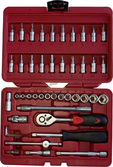 Seneca Set de chei tubulare și clichet 1\4" 46buc