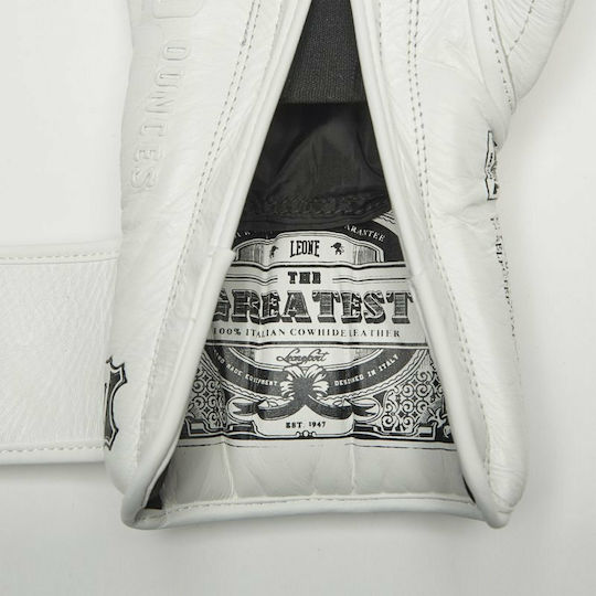 Leone The Greatest Boxing Gloves made of Synthetic Leather for Bag White
