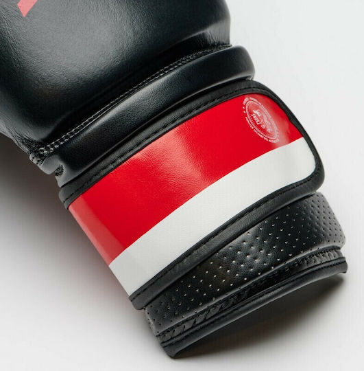 Leone Rematch Γάντια Πυγμαχίας από Συνθετικό Δέρμα για Αγώνα Μαύρα