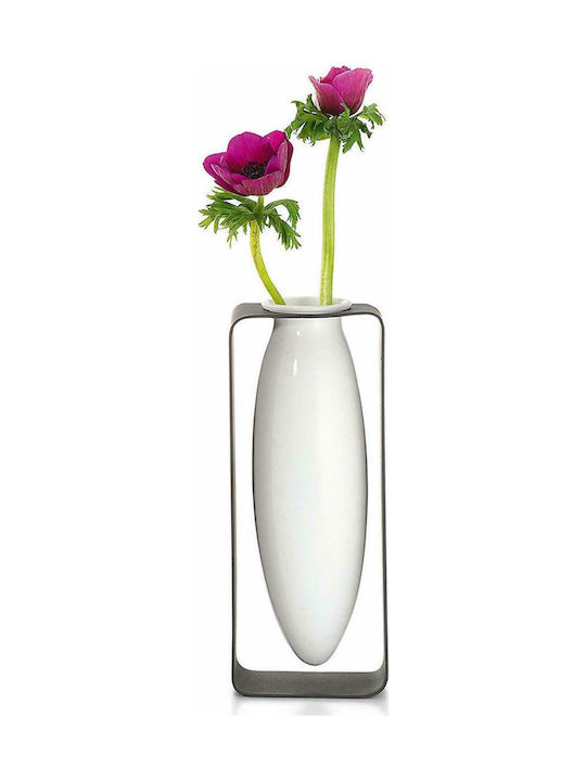 Philippi Vază Decorativă Porțelan Alb 9x7x22.6cm 1buc