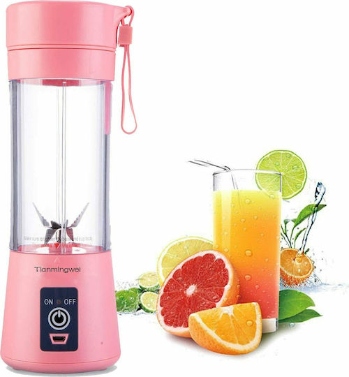 HM-03 Mini Μπλέντερ με Πλαστική Κανάτα 380 ml Ροζ