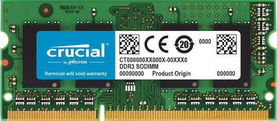 Crucial DDR3 με Module 1x4GB και Ταχύτητα 1600 για Laptop