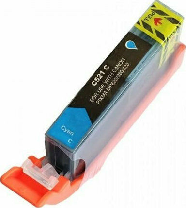 Συμβατό Μελάνι Εκτυπωτή InkJet Canon CLI-521 540 Σελίδων 10ml Κυανό 1τμχ