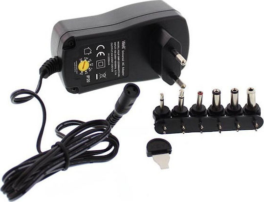 Well Universal Τροφοδοτικό Ρυθμιζόμενης Τάσης 3 έως 12V 2.25A με Ισχύ 27W με σετ βυσμάτων (45044)