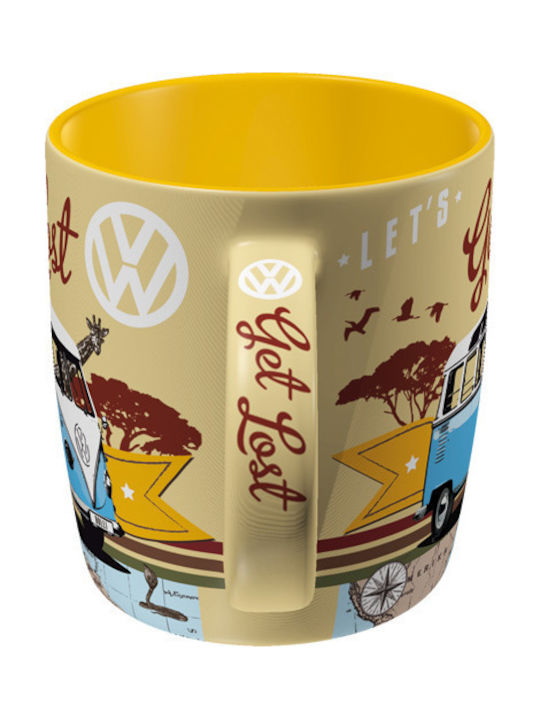 Nostalgic Art Volkswagen VW Bulli - Let's Get Lost Becher Keramik Gelb