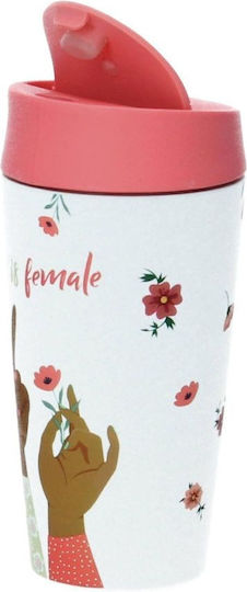 Chic Mic Future Is Female Ανακυκλώσιμο Ποτήρι Θερμός Ανοξείδωτο BPA Free 420ml Πολύχρωμο με Επιστόμιο