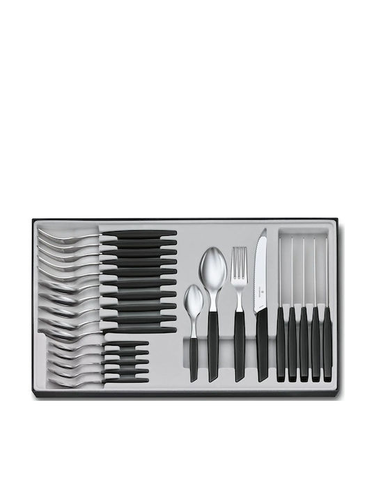 Victorinox Swiss Modern Set de Tacâmuri Inoxidabil Negre 24buc