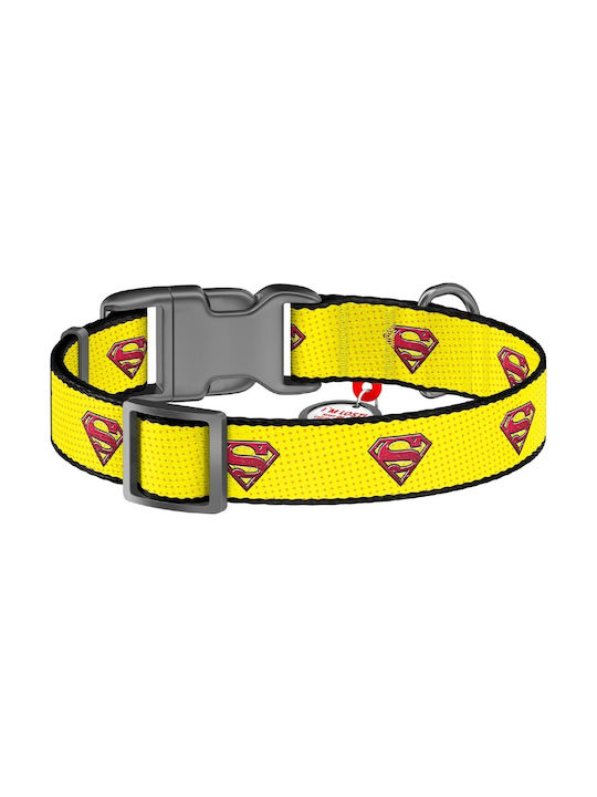 WauDog Superman 2 Dog Collar In Yellow Colour Περιλαίμιο με Smart ID 2,5x31-49cm