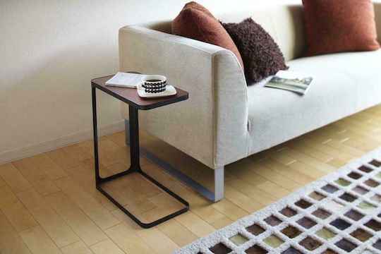 Ορθογώνιο Βοηθητικό Τραπεζάκι Frame C-Shaped Ξύλινο Μαύρο Μ24xΠ45xΥ52εκ.