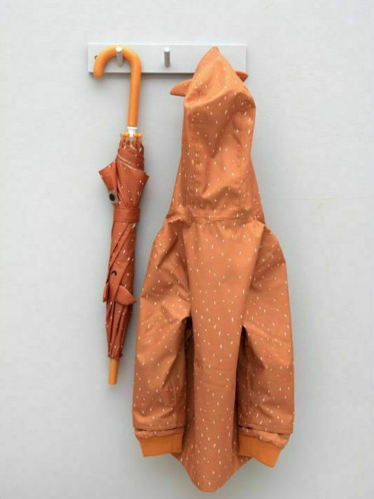 Trixie Kids Curved Handle Umbrella Mr Fox with Diameter 70cm Orange