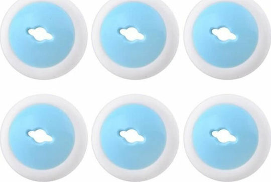 HOMie Socket Protective Cover Simple Placement made of Plastic in Light Blue Color 6pcs