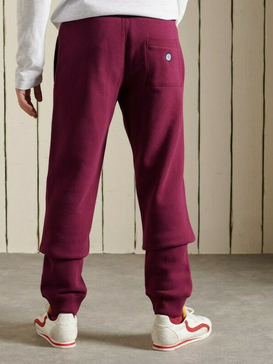 Superdry Men's Sweatpants with Rubber Burgundy