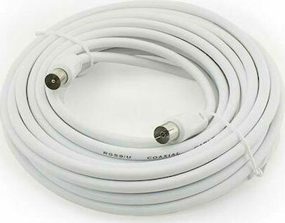 Sbox Antenna Cable Coax male - Coax female White 10m (RF-10) 1pcs