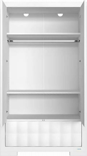 Rombo Δίφυλλη Ντουλάπα με 1 Συρτάρι Λευκή 100x54x180cm