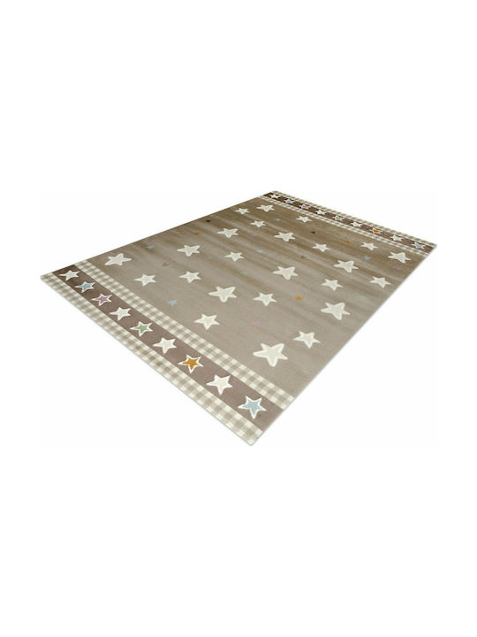 Tzikas Carpets 31768-071 Παιδικό Χαλί Αστέρια Καφέ 133x190cm Πάχους 11mm