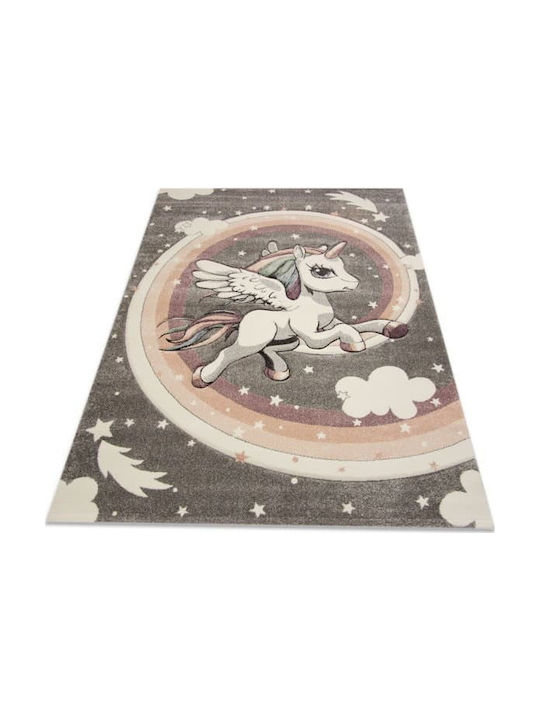 Tzikas Carpets 22392-095 Παιδικό Χαλί Μονόκερος Ροζ 133x190cm Πάχους 13mm