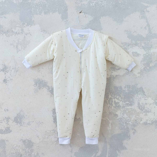Nima Winter Sleeping Bag with Feet Moppet 3.5 Tog Grey Stars with Detachable Sleeves