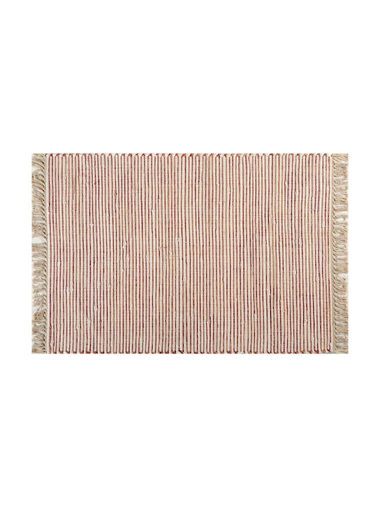 Tzikas Carpets 30160-012 Χειροποίητο Χαλί Εξωτερικού Χώρου Διάδρομος με Κρόσια Beige - Red 67x150cm