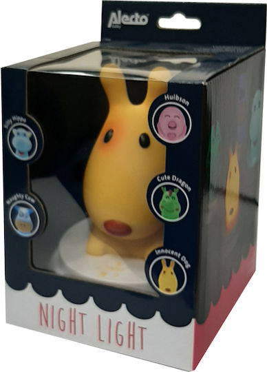 Alecto Baby Led Kids Decorative Lamp Innocent Dog Yellow 12x12x15εκ.