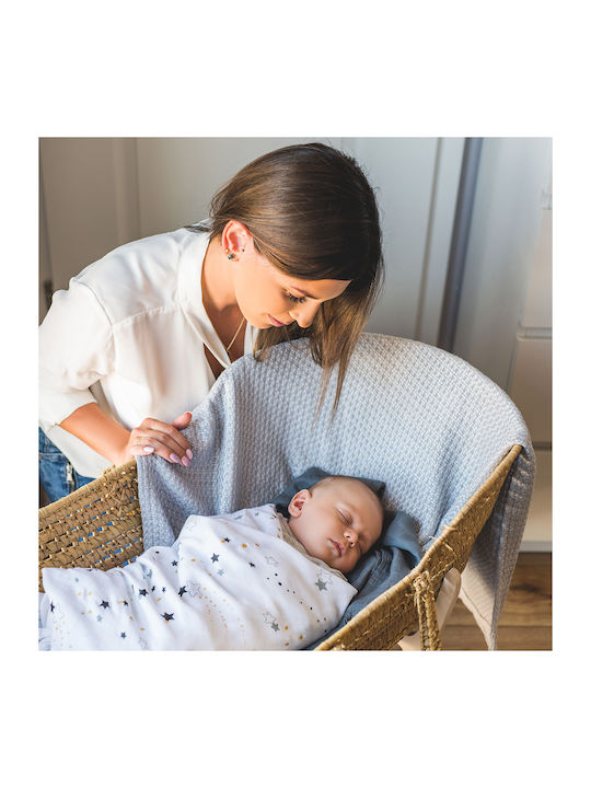 Babyono Stardust Muslin Swaddle Wraps Gray 120x120cm. 2pcs