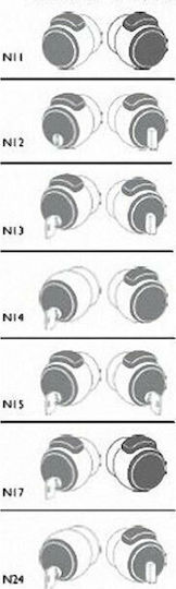 Meroni Serrature Knob Lock White with Button & Key Hotel Use