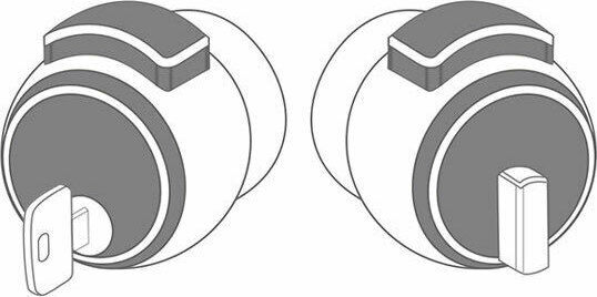 Meroni Serrature Knob Lock White with Button & Key Hotel Use