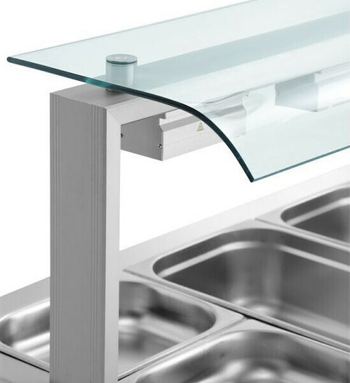 Inomak Beheizte Ausstellungsvitrine Ben Mari mit 5 Plätzen für Gastronomen und Leistung 3250W B179.5 x T70 x H131.5 cm