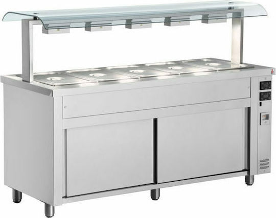 Inomak Beheizte Ausstellungsvitrine Ben Mari mit 5 Plätzen für Gastronomen und Leistung 3250W B179.5 x T70 x H131.5 cm