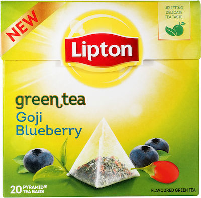 Lipton Grün Tee 20 Beutel 32gr 1Stück mit Aroma Goji & Heidelbeere