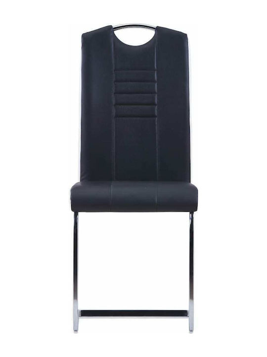 Dining Room Artificial Leather Chair Black 42x52x100cm 2pcs