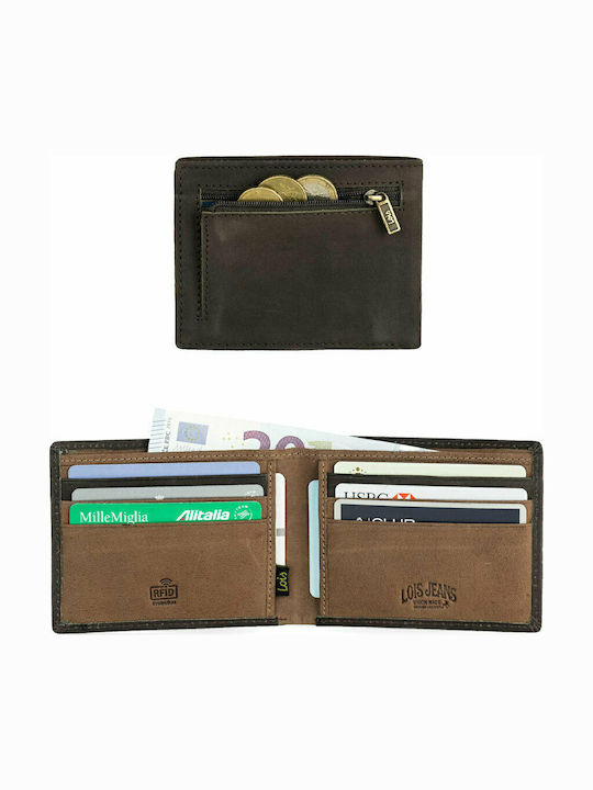 Кожен Мъжки Портфейл С RFID Кафяв