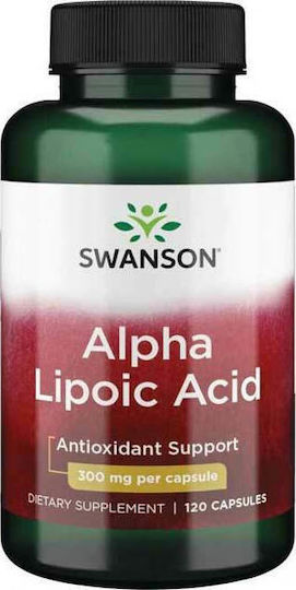 Swanson Aplha Lipoic Acid Alpha Lipoic Acid 300mg Ειδικό Συμπλήρωμα Διατροφής 120 κάψουλες