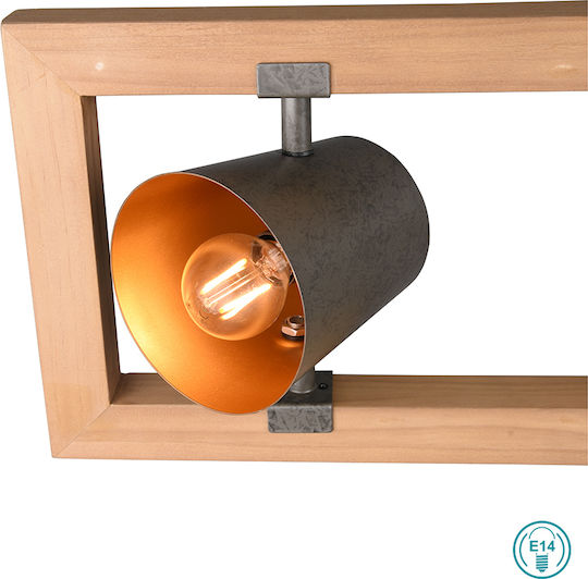 Trio Lighting Bell Adjustable Pendant Light Beige Rail for 4 Bulbs E14, E.14 100x21x150cm