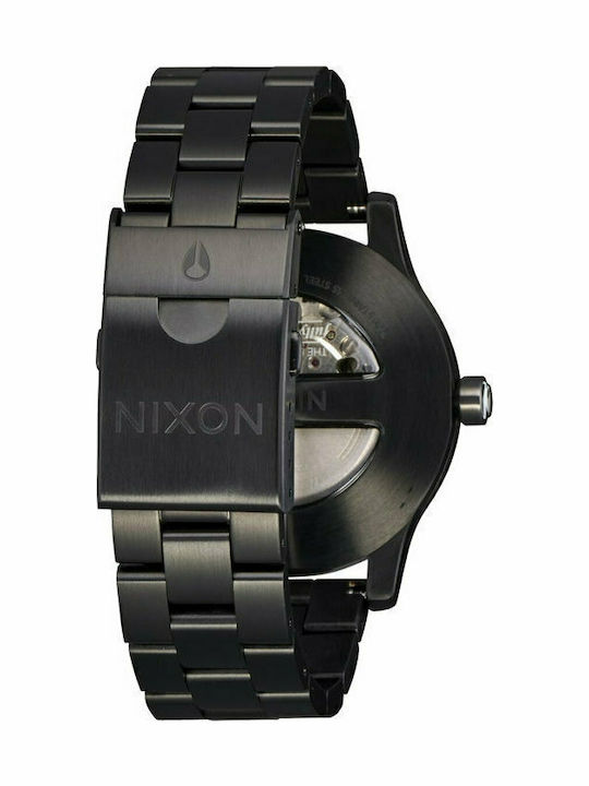 Nixon Ανδρικό Ρολόι 42mm Αυτόματο με Μαύρο Μεταλλικό Μπρασελέ