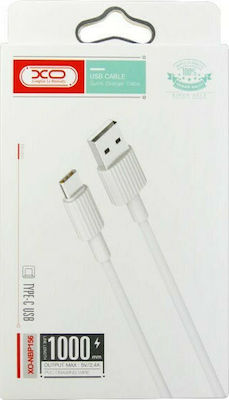 XO NB156 Regular USB 2.0 to micro USB Cable Λευκό 1m (16.005.0053)