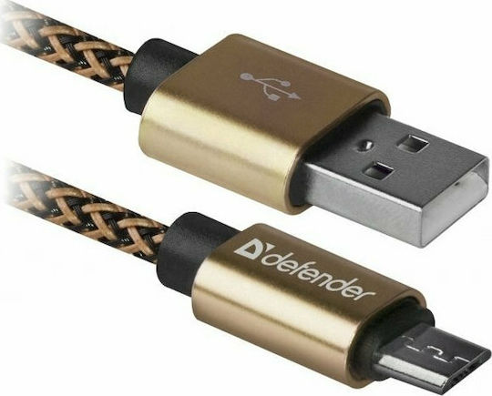 Defender Braided USB 2.0 to micro USB Cable Χρυσό 1m (87800)
