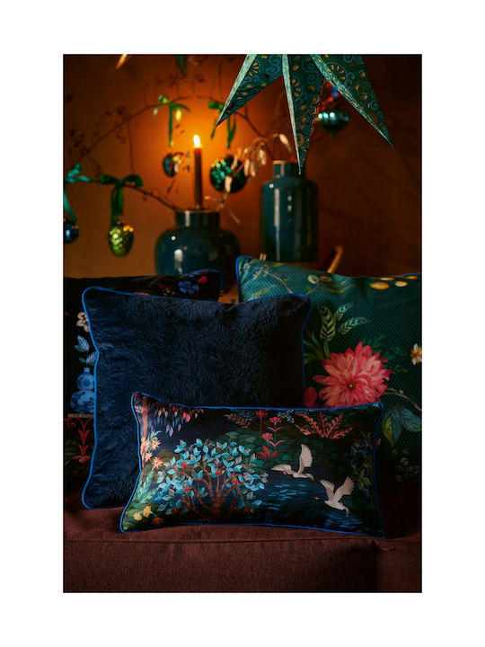 PiP Studio Μαξιλάρι Καναπέ Fleur Grandeur από Βελούδο Κόκκινο 60x60εκ.