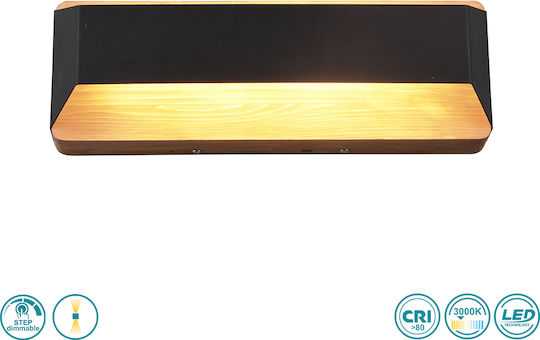 Trio Lighting Arino Modern Lumină de Perete cu LED Integrat și Lumină Alb Cald Negru 35x12cm